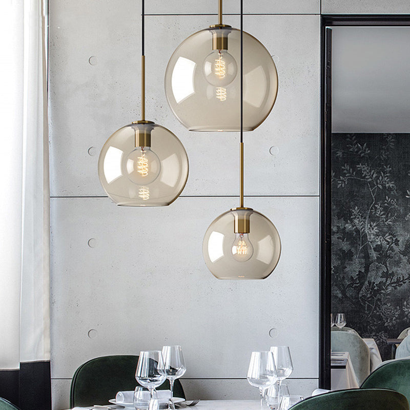 Hänglampa Kognak Glas Modern Minimalistisk 1-Ljuskälla Belysning För Matbord