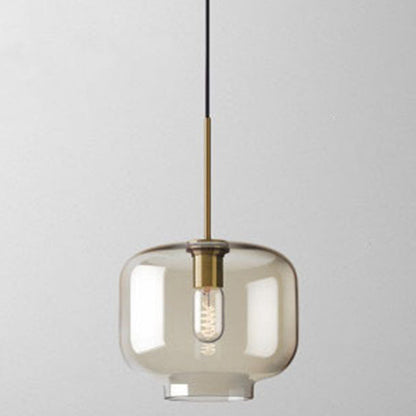 Hänglampa Kognak Glas Modern Minimalistisk 1-Ljuskälla Belysning För Matbord