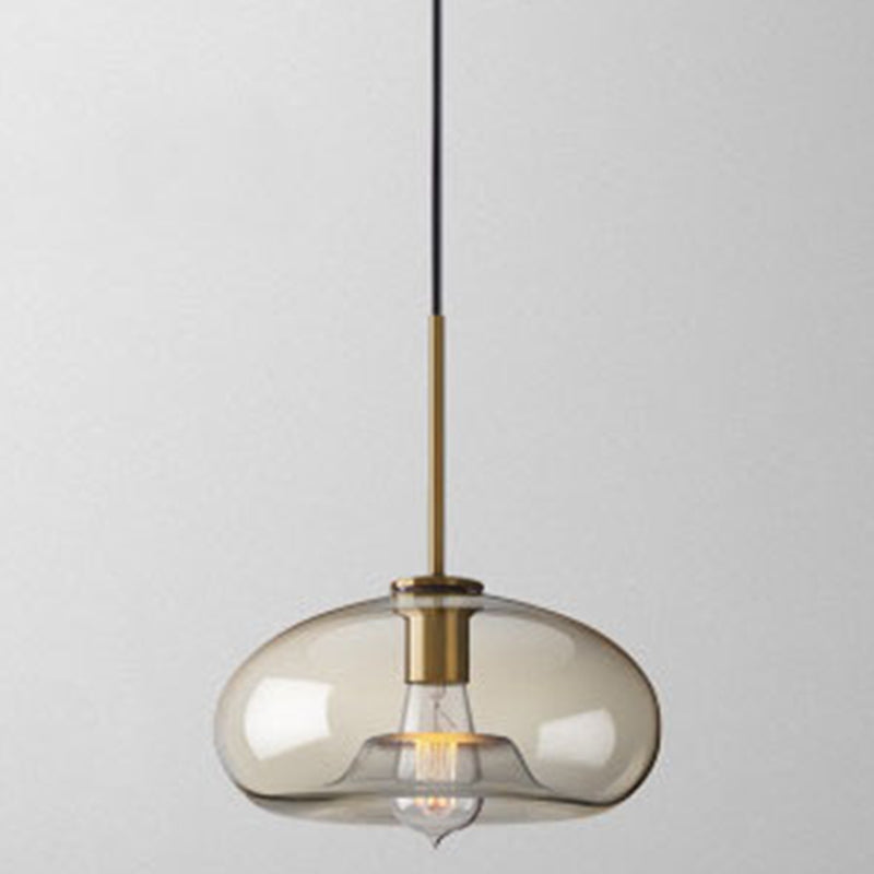Hänglampa Kognak Glas Modern Minimalistisk 1-Ljuskälla Belysning För Matbord