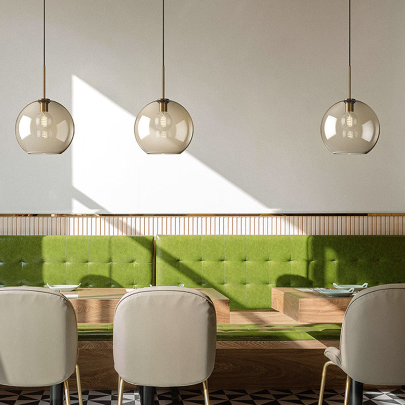 Hänglampa Kognak Glas Modern Minimalistisk 1-Ljuskälla Belysning För Matbord