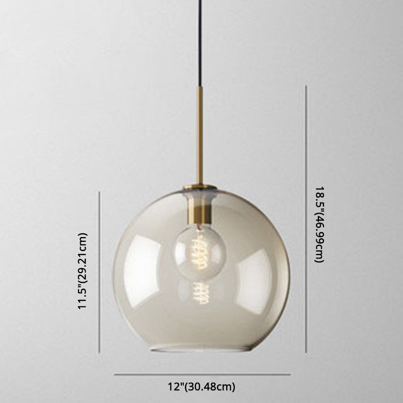 Hänglampa Kognak Glas Modern Minimalistisk 1-Ljuskälla Belysning För Matbord
