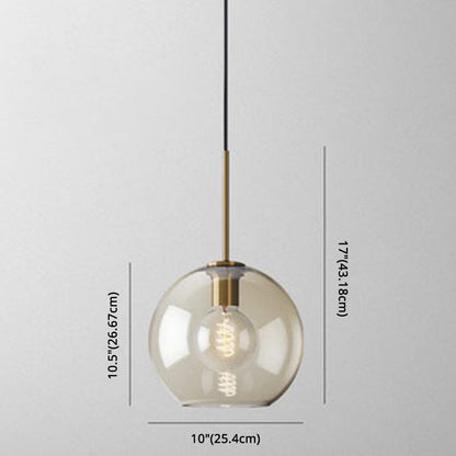 Hänglampa Kognak Glas Modern Minimalistisk 1-Ljuskälla Belysning För Matbord