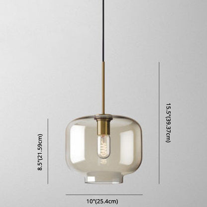 Hänglampa Kognak Glas Modern Minimalistisk 1-Ljuskälla Belysning För Matbord