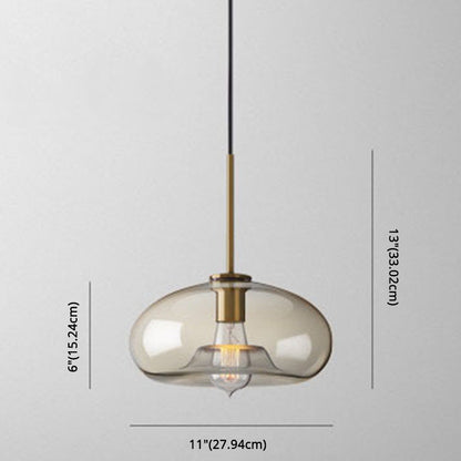 Hänglampa Kognak Glas Modern Minimalistisk 1-Ljuskälla Belysning För Matbord