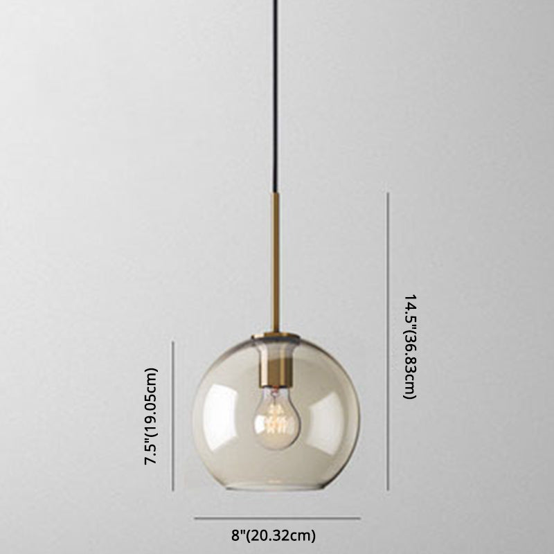 Hänglampa Kognak Glas Modern Minimalistisk 1-Ljuskälla Belysning För Matbord
