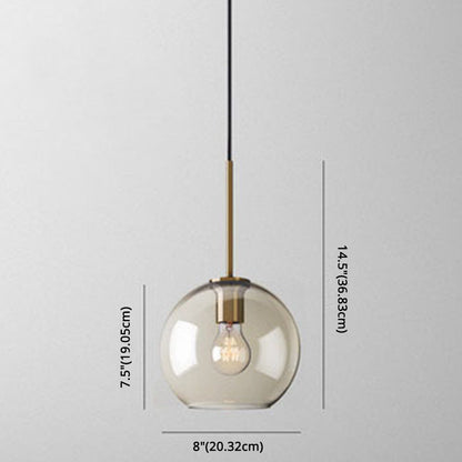 Hänglampa Kognak Glas Modern Minimalistisk 1-Ljuskälla Belysning För Matbord