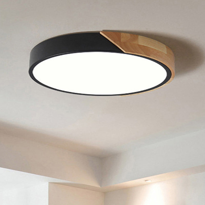 Modern LED Taklampa för Sovrum - Akryl och Metall Rund Inbyggnadsbelysning