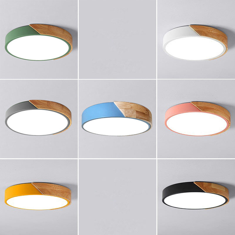 Modern LED Taklampa för Sovrum - Akryl och Metall Rund Inbyggnadsbelysning