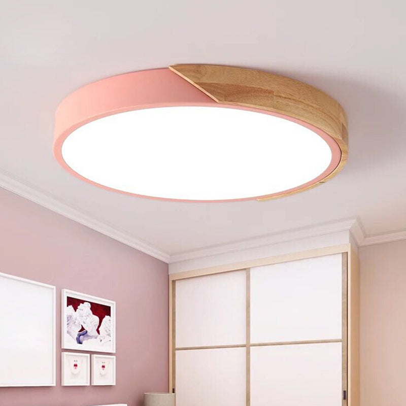 Modern LED Taklampa för Sovrum - Akryl och Metall Rund Inbyggnadsbelysning