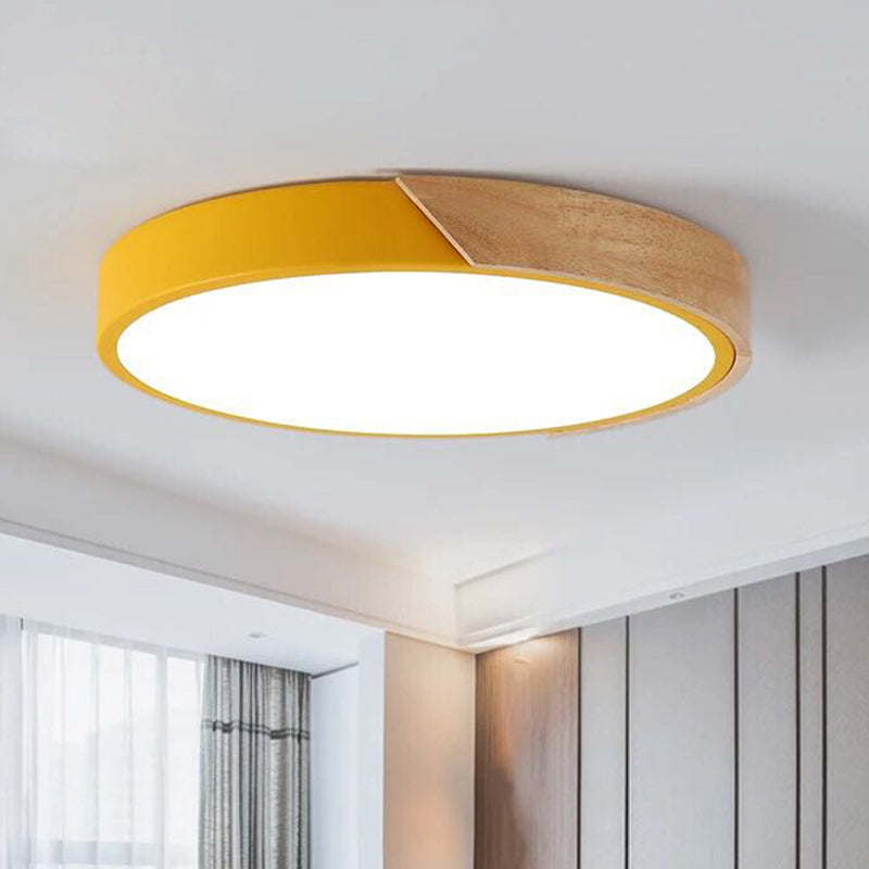 Modern LED Taklampa för Sovrum - Akryl och Metall Rund Inbyggnadsbelysning