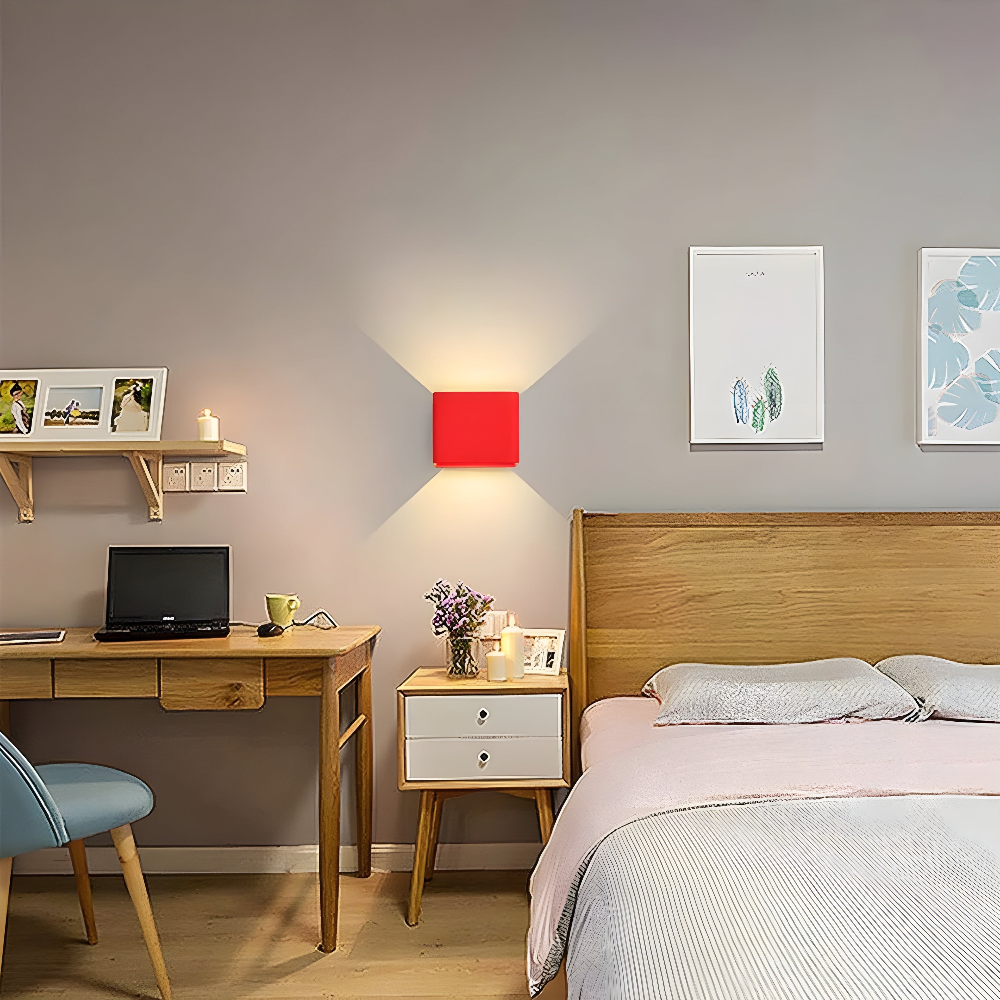 GlowBurst Light - Modern Fyrkantig LED Vägglampa