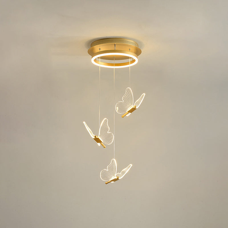 Glänsande Spiral LED Hänglampa i Guld