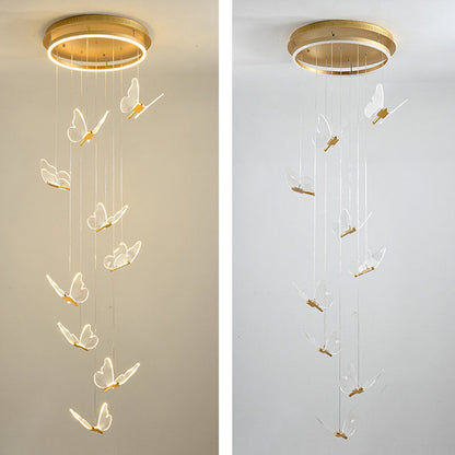 Glänsande Spiral LED Hänglampa i Guld