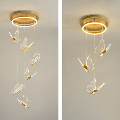 Glänsande Spiral LED Hänglampa i Guld