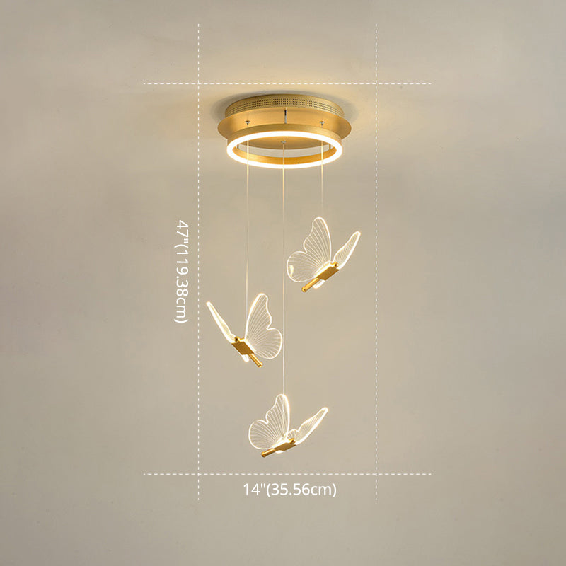 Glänsande Spiral LED Hänglampa i Guld