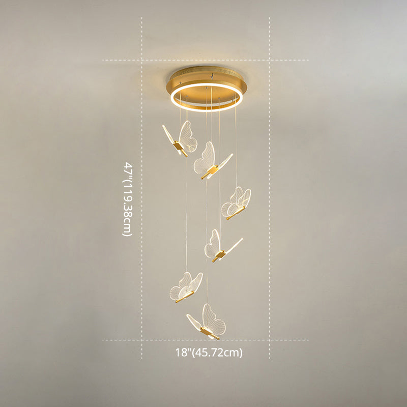 Glänsande Spiral LED Hänglampa i Guld