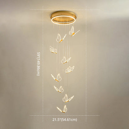 Glänsande Spiral LED Hänglampa i Guld