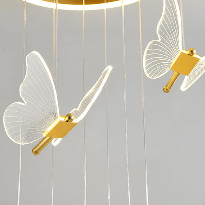 Glänsande Spiral LED Hänglampa i Guld