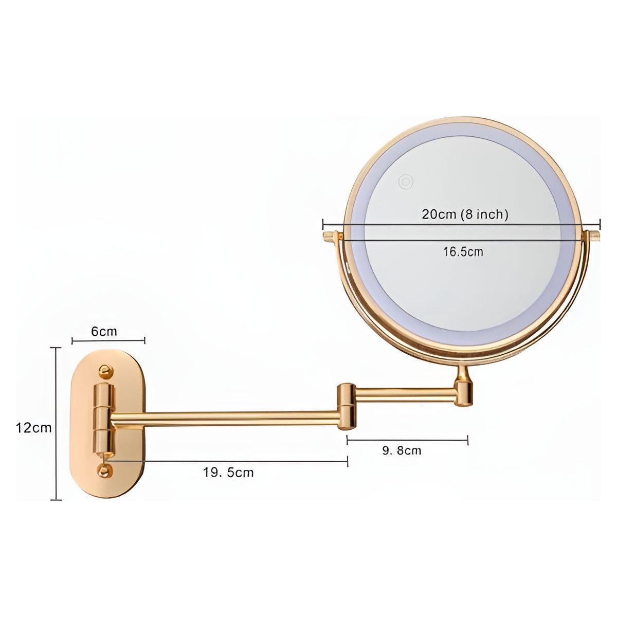 GlamGlow Mirror - Återuppladdningsbar, hopfällbar förstoring-LED-makeup-spegel