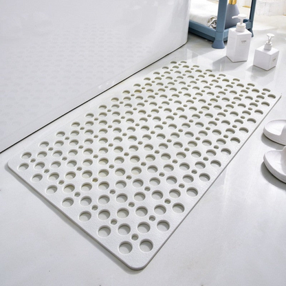 Anti-Slip Duschmatta | Rektangulär PVC Bad Säkerhetsmatta med Avloppshål för Badrum | Brick by Brick