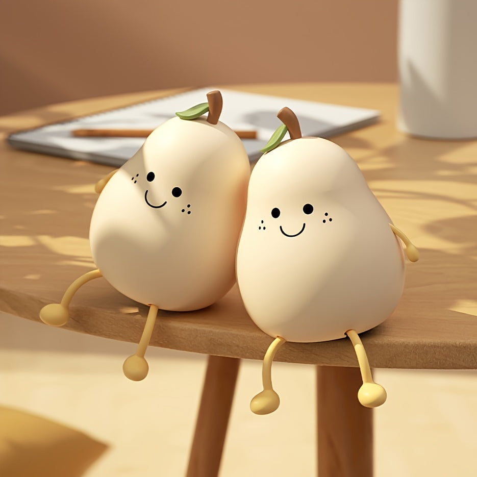 PearGlow - USB Uppladdningsbar Päronformad LED Skrivbordslampa med Dimmbara Funktioner