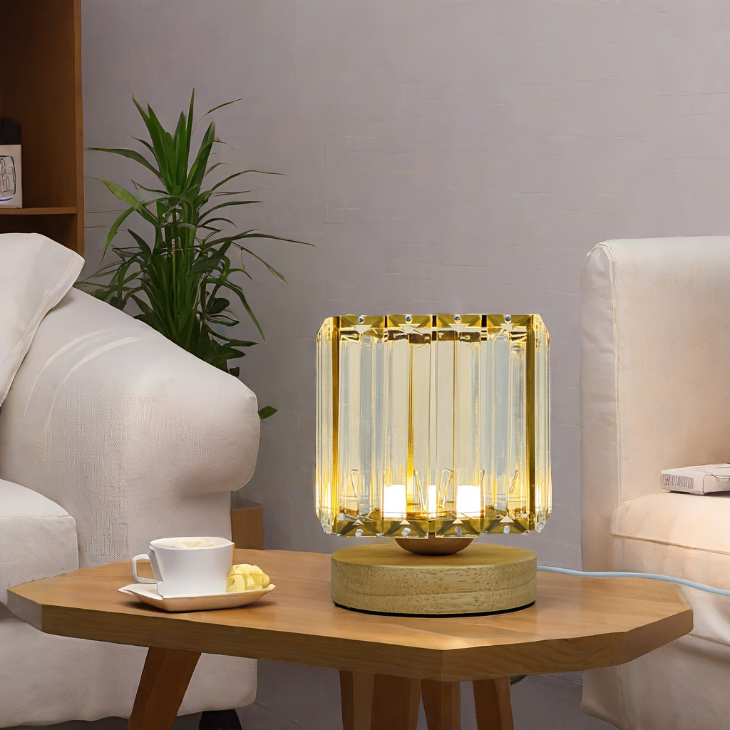 LumiCrystal - Glaskristallbordslampa, LED-ljuskälla, USB-driven, Idealisk