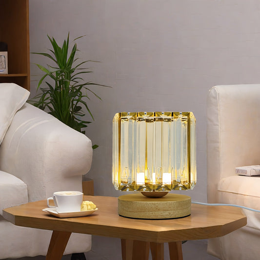 LumiCrystal - Glaskristallbordslampa, LED-ljuskälla, USB-driven, Idealisk