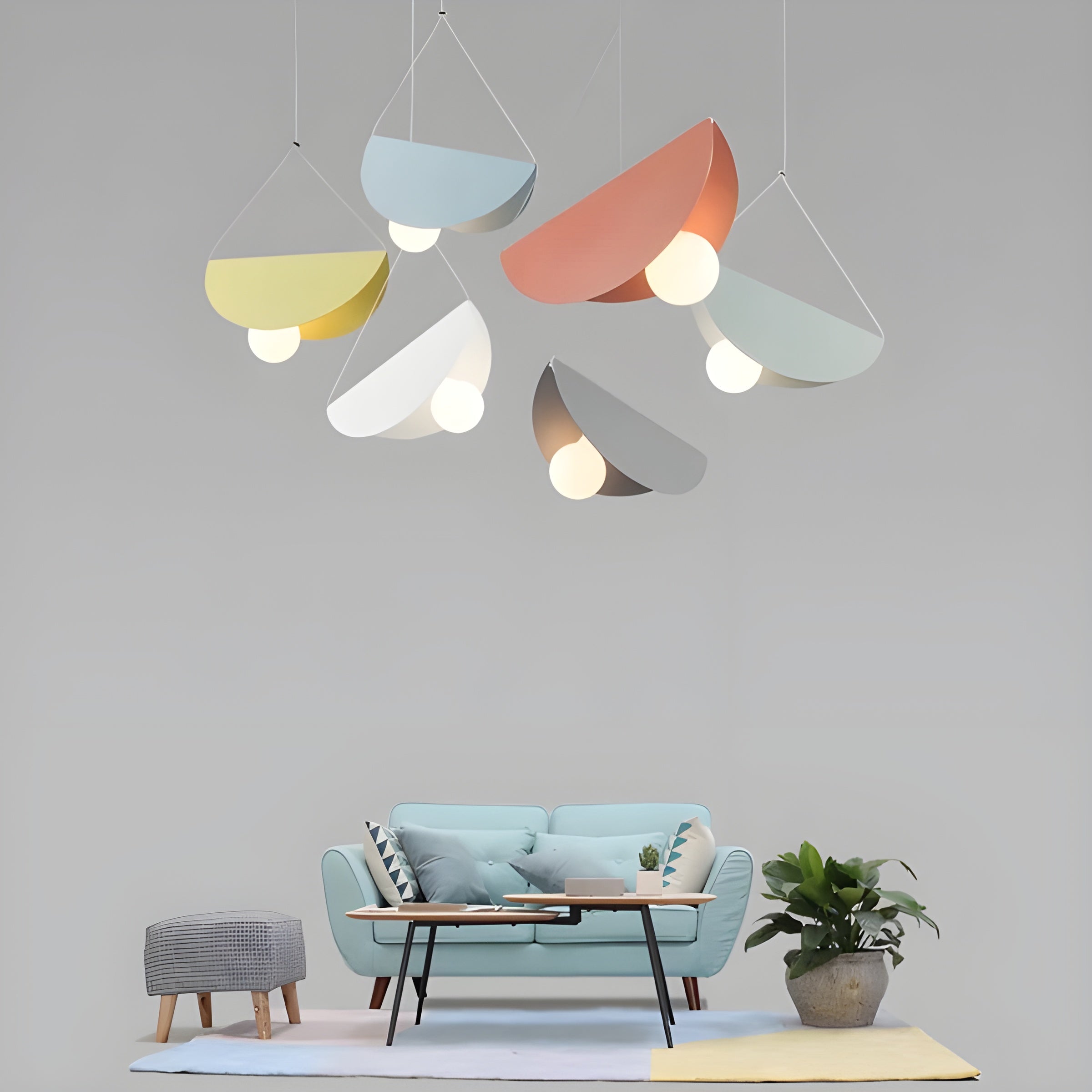 SparkLite Ljus - Fållad Metall Hängande Taklampa