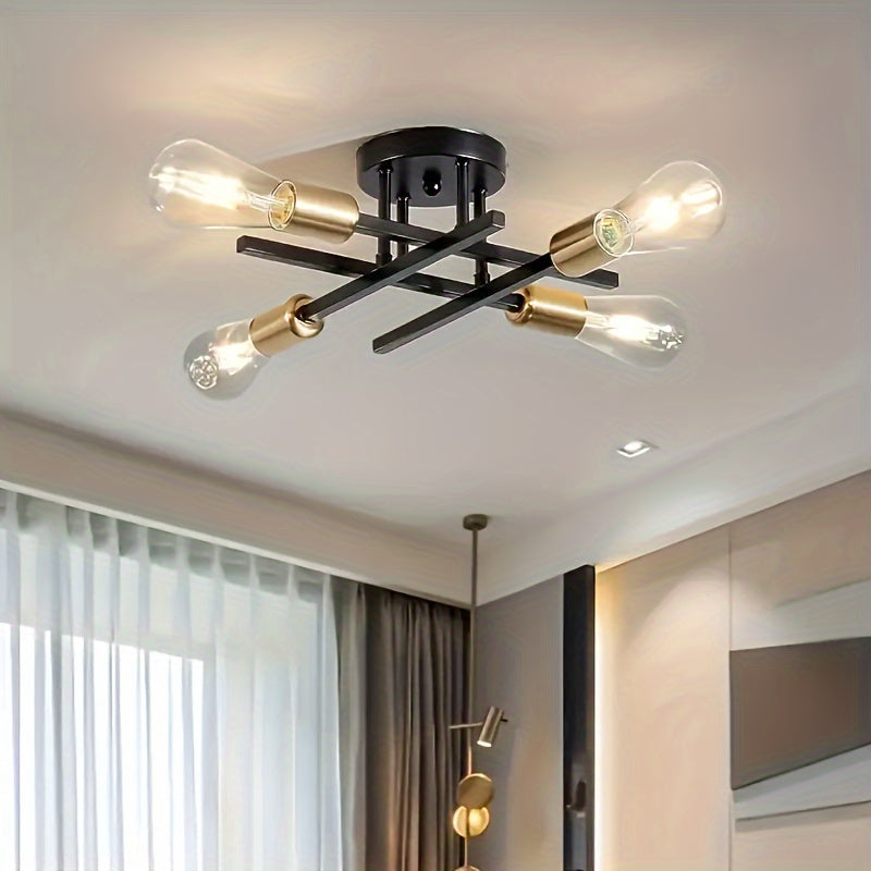 SatelliteLight - Svart Järn Modern Taklampa med Industriell Stil