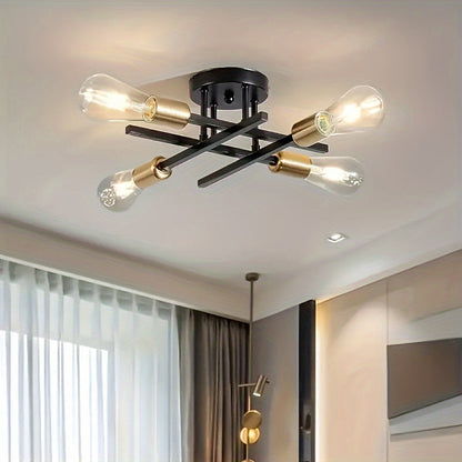 SatelliteLight - Svart Järn Modern Taklampa med Industriell Stil