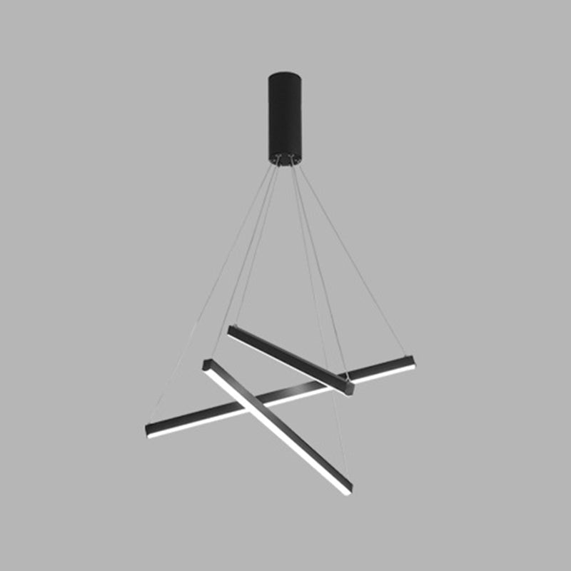 Krona Ljus Modern Svart Metall LED