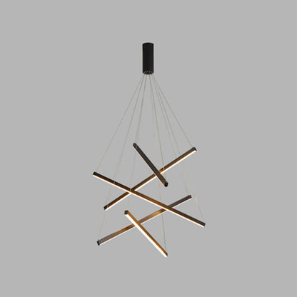 Krona Ljus Modern Svart Metall LED