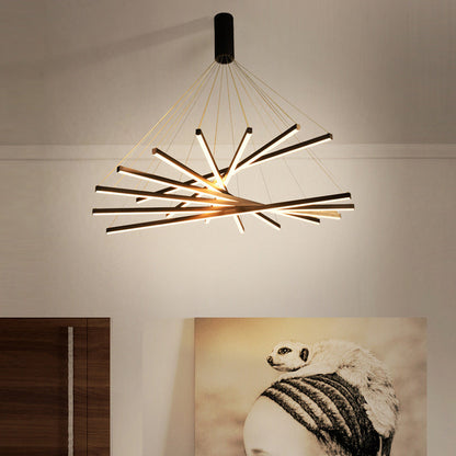 Krona Ljus Modern Svart Metall LED
