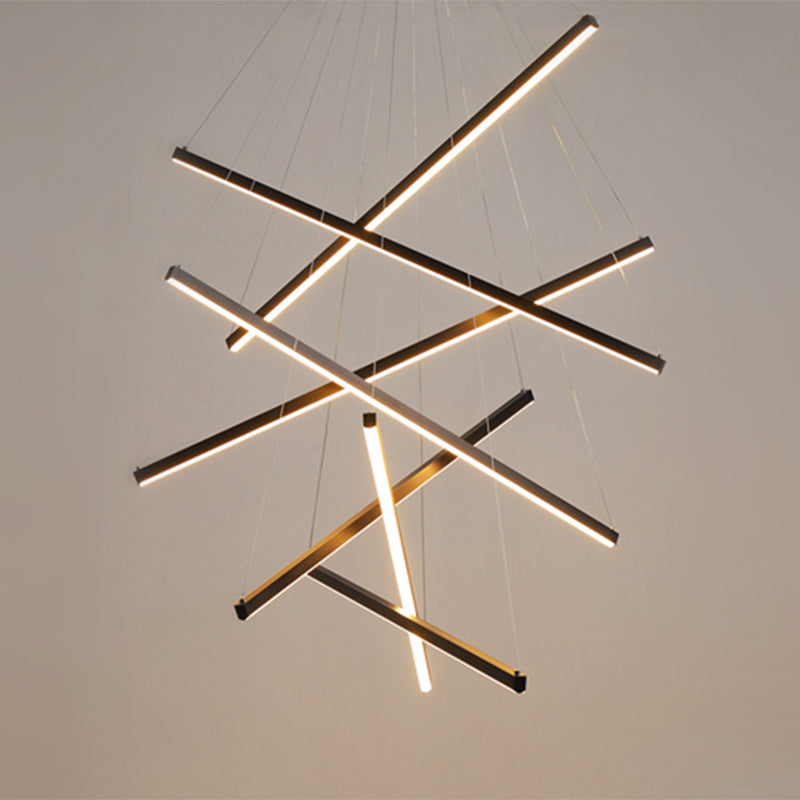Krona Ljus Modern Svart Metall LED