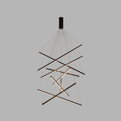 Krona Ljus Modern Svart Metall LED