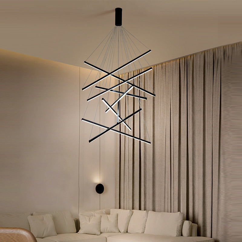 Krona Ljus Modern Svart Metall LED