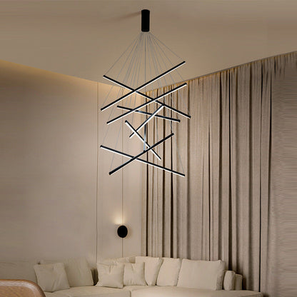 Krona Ljus Modern Svart Metall LED