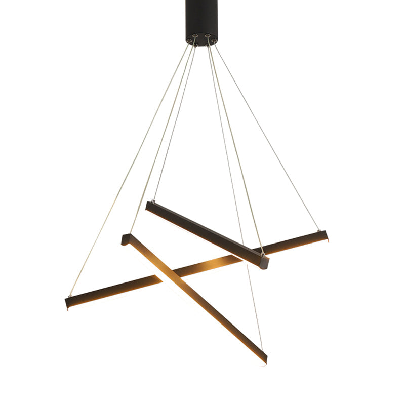 Krona Ljus Modern Svart Metall LED
