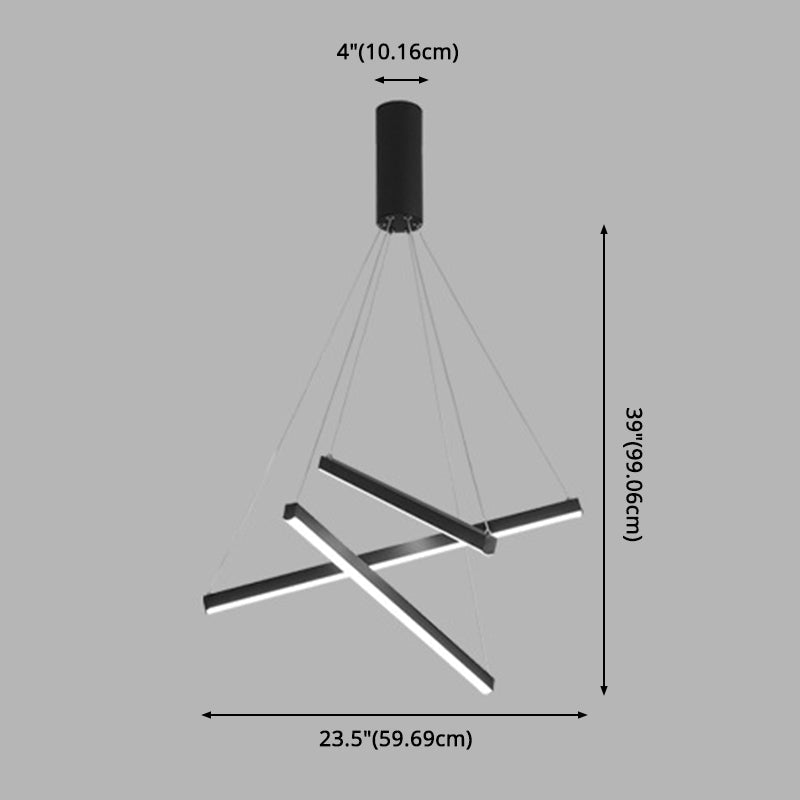 Krona Ljus Modern Svart Metall LED