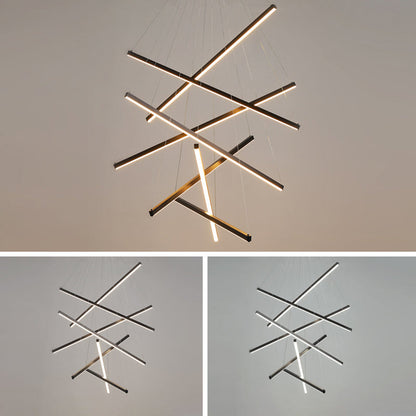 Krona Ljus Modern Svart Metall LED