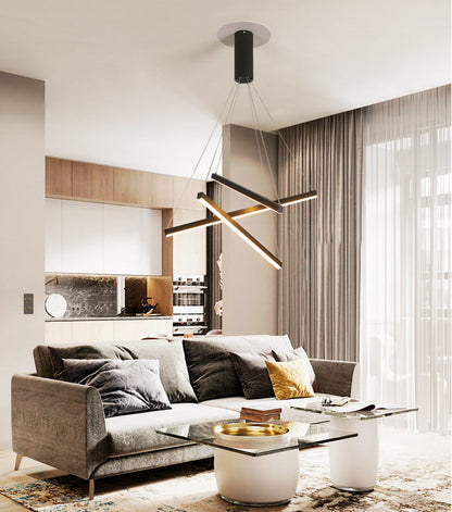 Krona Ljus Modern Svart Metall LED