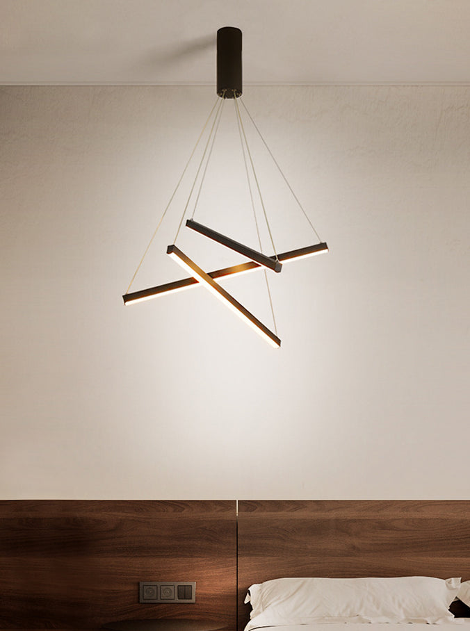 Krona Ljus Modern Svart Metall LED
