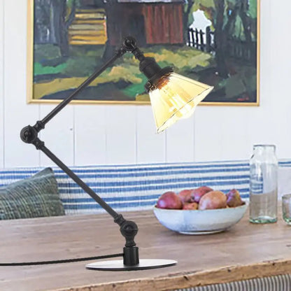 Carvallo - Elegant bordsbordslampa i klart glas i form av en kon