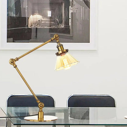 Carvallo - Elegant bordsbordslampa i klart glas i form av en kon