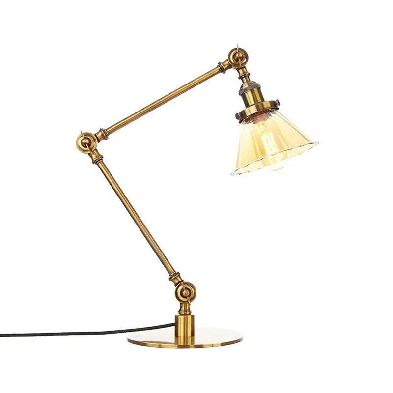 Carvallo - Elegant bordsbordslampa i klart glas i form av en kon