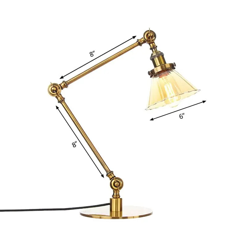 Carvallo - Elegant bordsbordslampa i klart glas i form av en kon