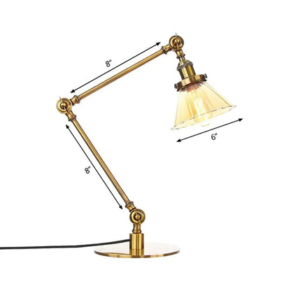 Carvallo - Elegant bordsbordslampa i klart glas i form av en kon