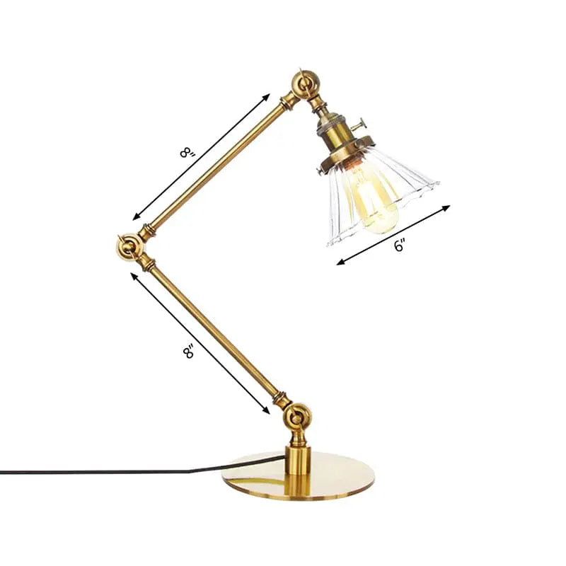 Carvallo - Elegant bordsbordslampa i klart glas i form av en kon