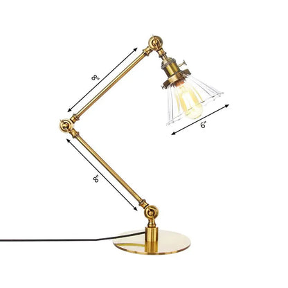 Carvallo - Elegant bordsbordslampa i klart glas i form av en kon