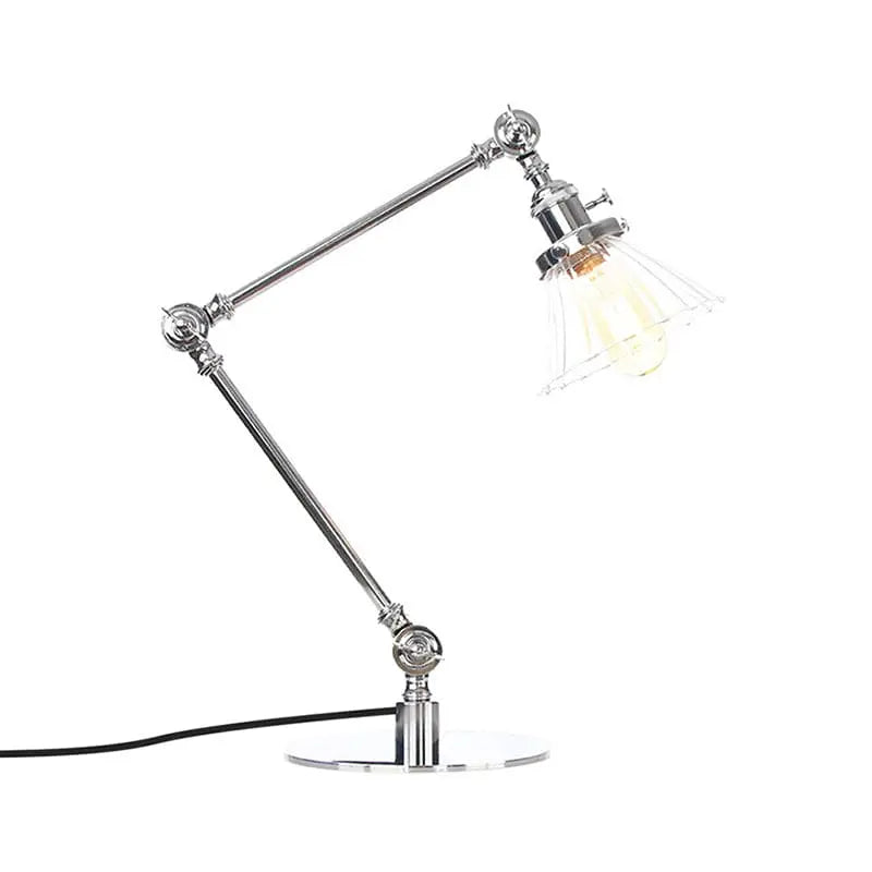 Carvallo - Elegant bordsbordslampa i klart glas i form av en kon